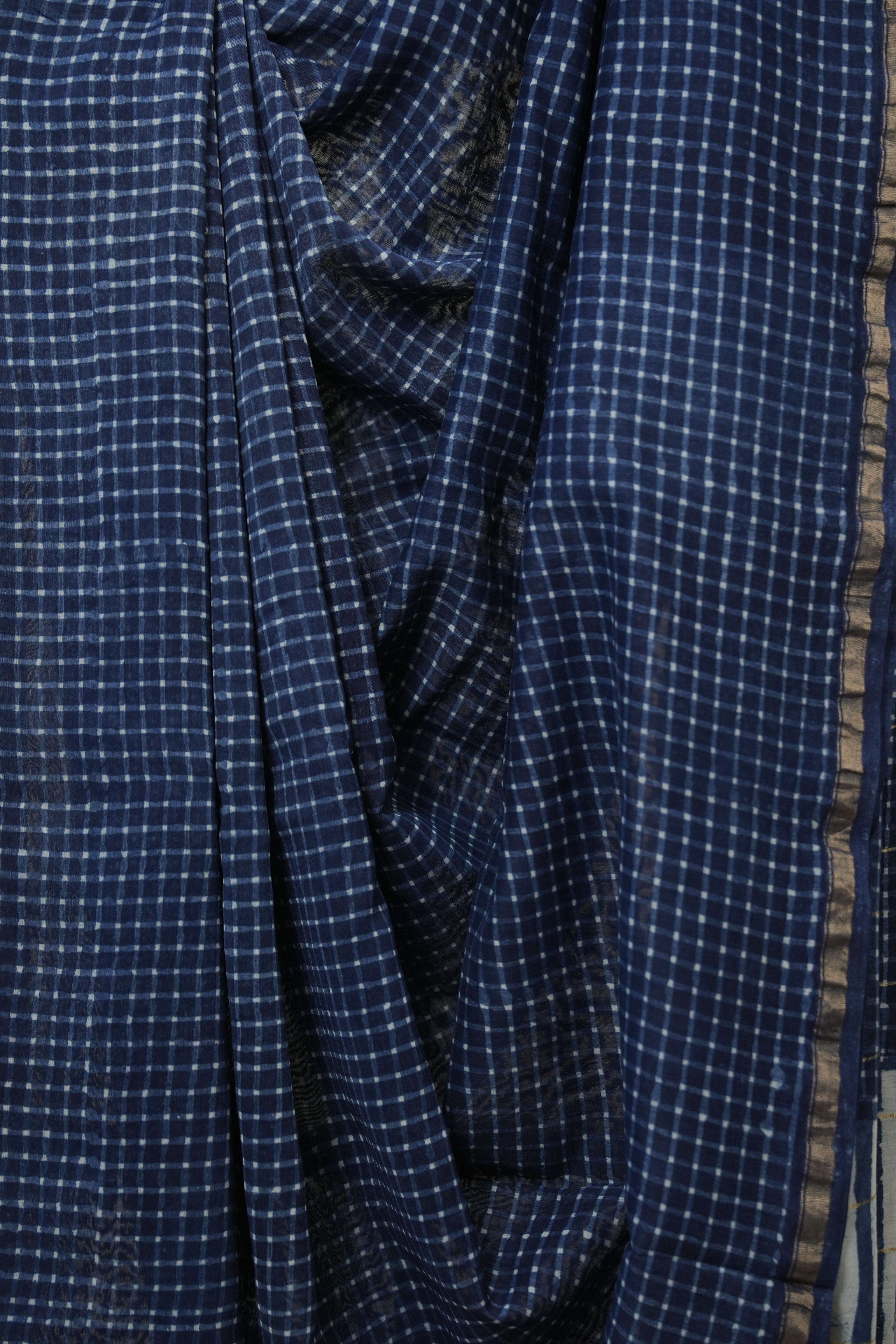 Blue HBP Cotton Silk Saree With Chanderi Border - SRBCSS1657