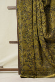 Mehendi Green HBP Cotton Silk Saree With Chanderi Border - SRMGBCSS1593