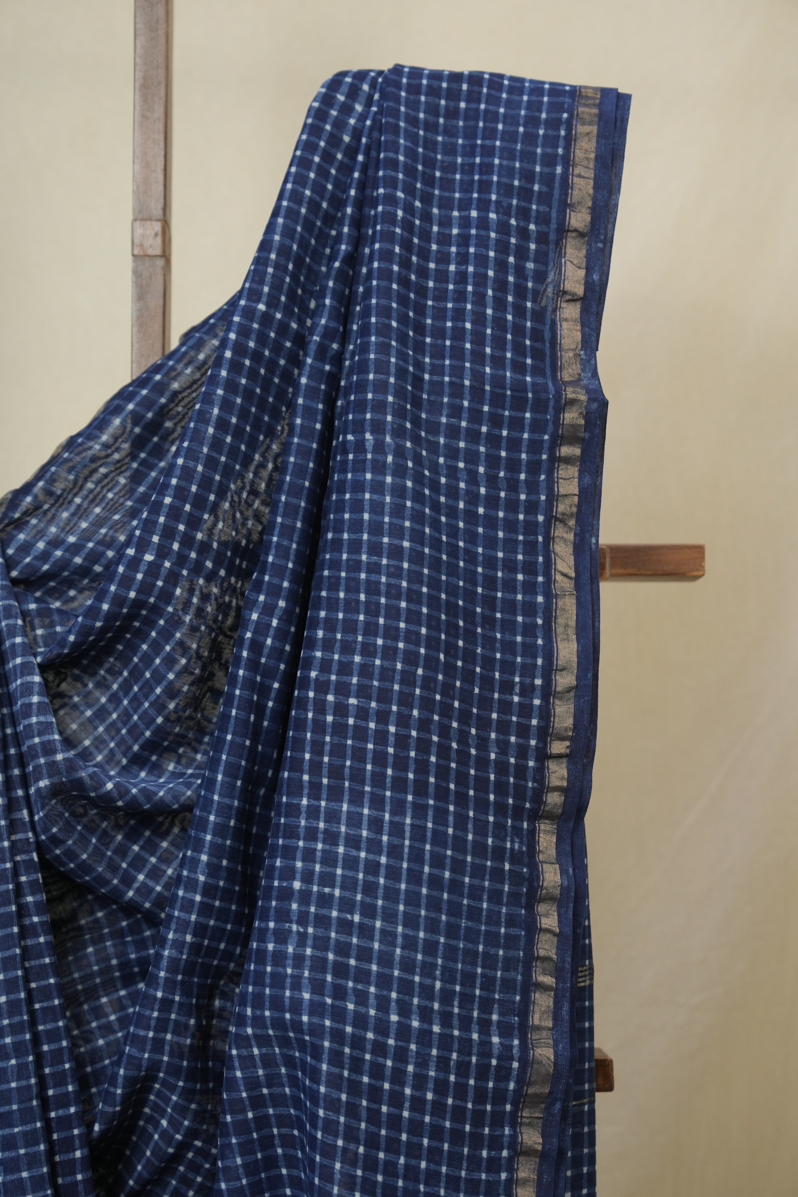 Blue HBP Cotton Silk Saree With Chanderi Border - SRBCSS1657
