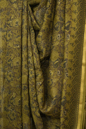 Mehendi Green HBP Cotton Silk Saree With Chanderi Border - SRMGBCSS1593