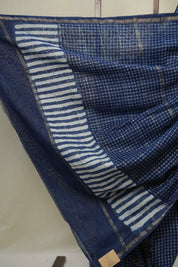 Blue HBP Cotton Silk Saree With Chanderi Border - SRBCSS1657