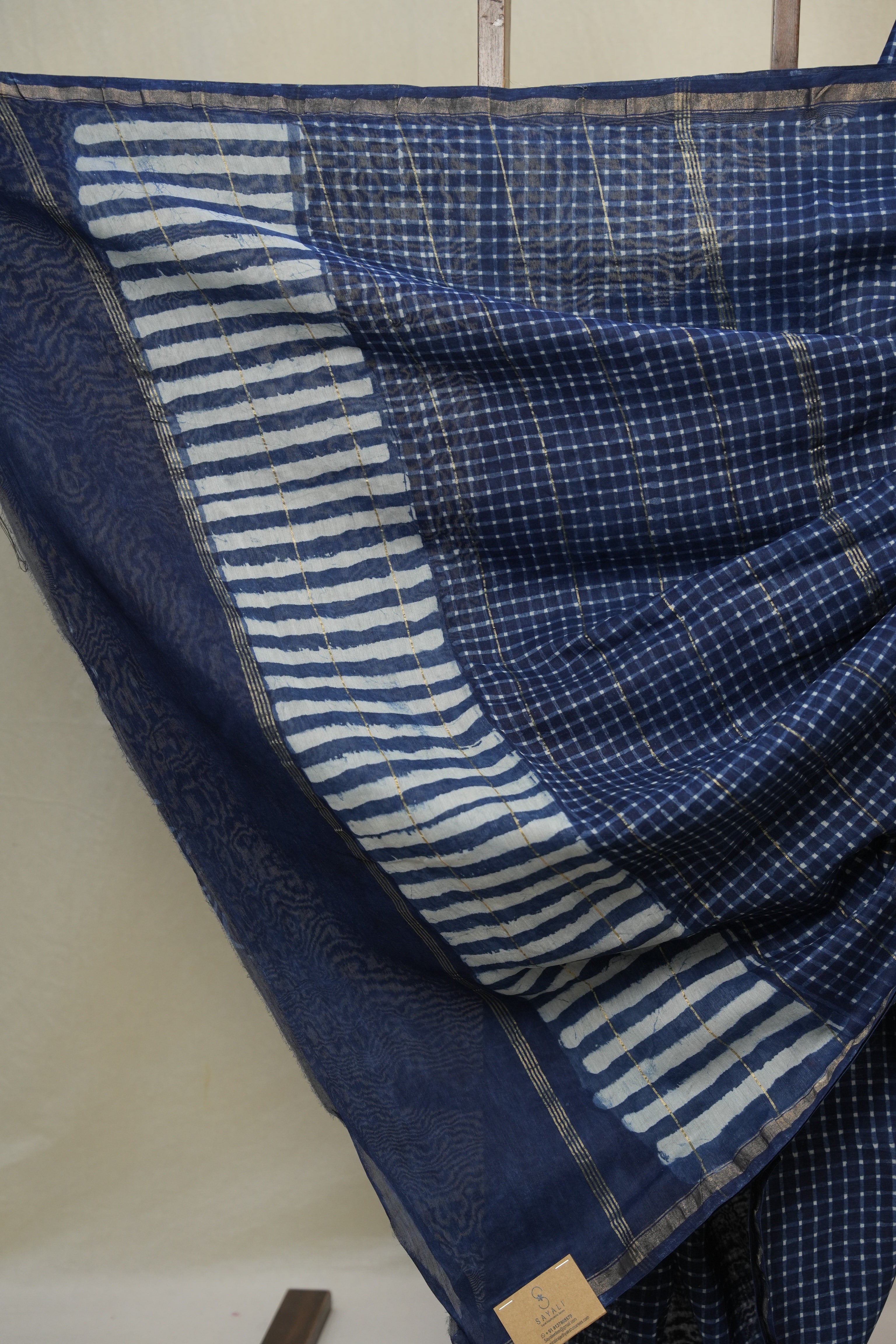 Blue HBP Cotton Silk Saree With Chanderi Border - SRBCSS1657