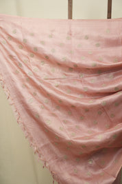 Baby Pink Machine Embroidered Tussar Silk Saree - SRBPMETSS1559