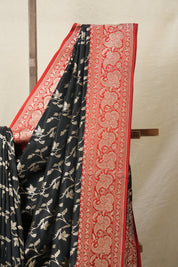 Black Banarasi Silk Saree-SRBBSS05EX