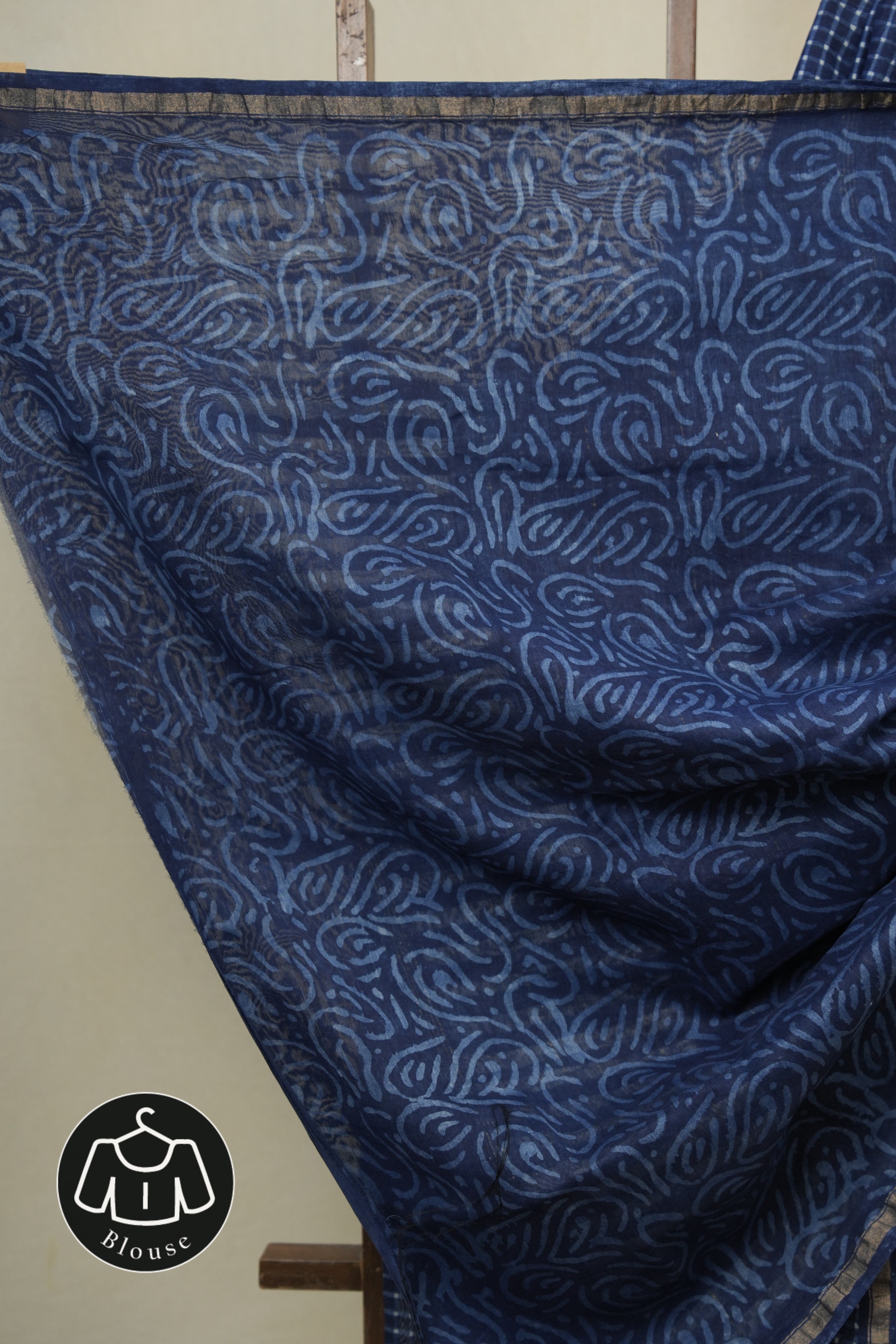 Blue HBP Cotton Silk Saree With Chanderi Border - SRBCSS1657