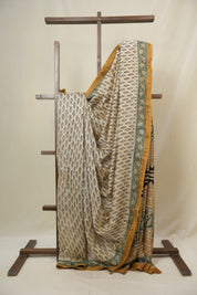 Beige HBP Cotton Silk Saree With Chanderi Border - SRBCSS1656