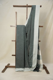 Green Checks Cotton Patteda Anchu Saree - SRGCCPAS298