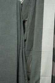 Green Checks Cotton Patteda Anchu Saree - SRGCCPAS298