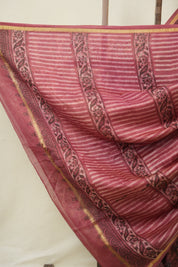 Burgundy HBP Cotton Silk Saree With Chanderi Border - SRBCSS1591