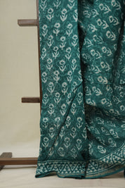 Green HBP Cotton Silk Saree With Chanderi Border - SRGCSS1655