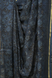 Blue Black HBP Cotton Silk Saree With Chanderi Border - SRBBCSS1590