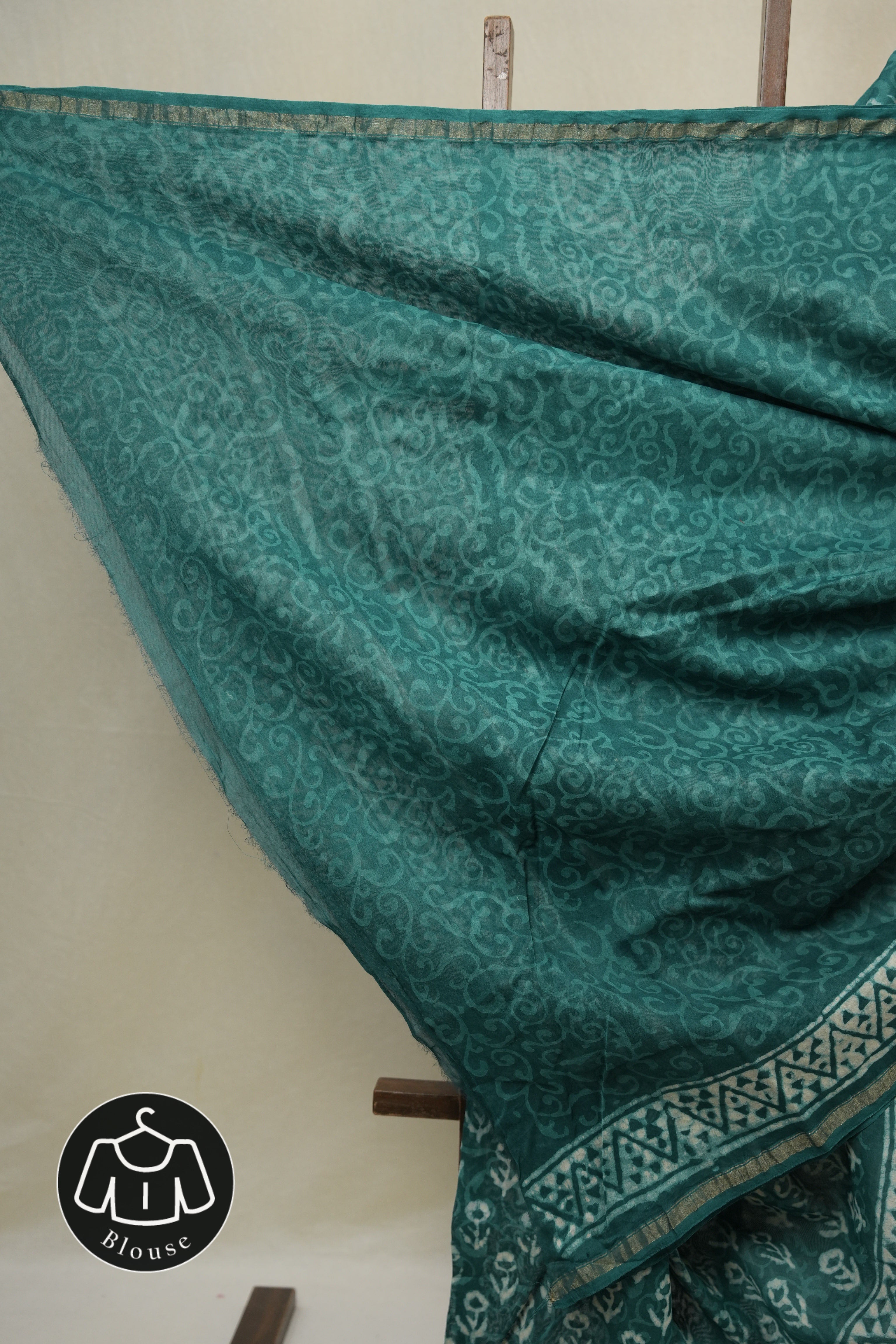 Green HBP Cotton Silk Saree With Chanderi Border - SRGCSS1655