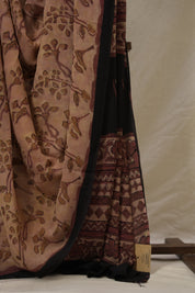 Dusty Peach HBP Georgette Vanaspati Saree - SRDPHGS27