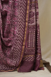 Wine HBP Cotton Silk Saree With Chanderi Border - SRWCSS1654