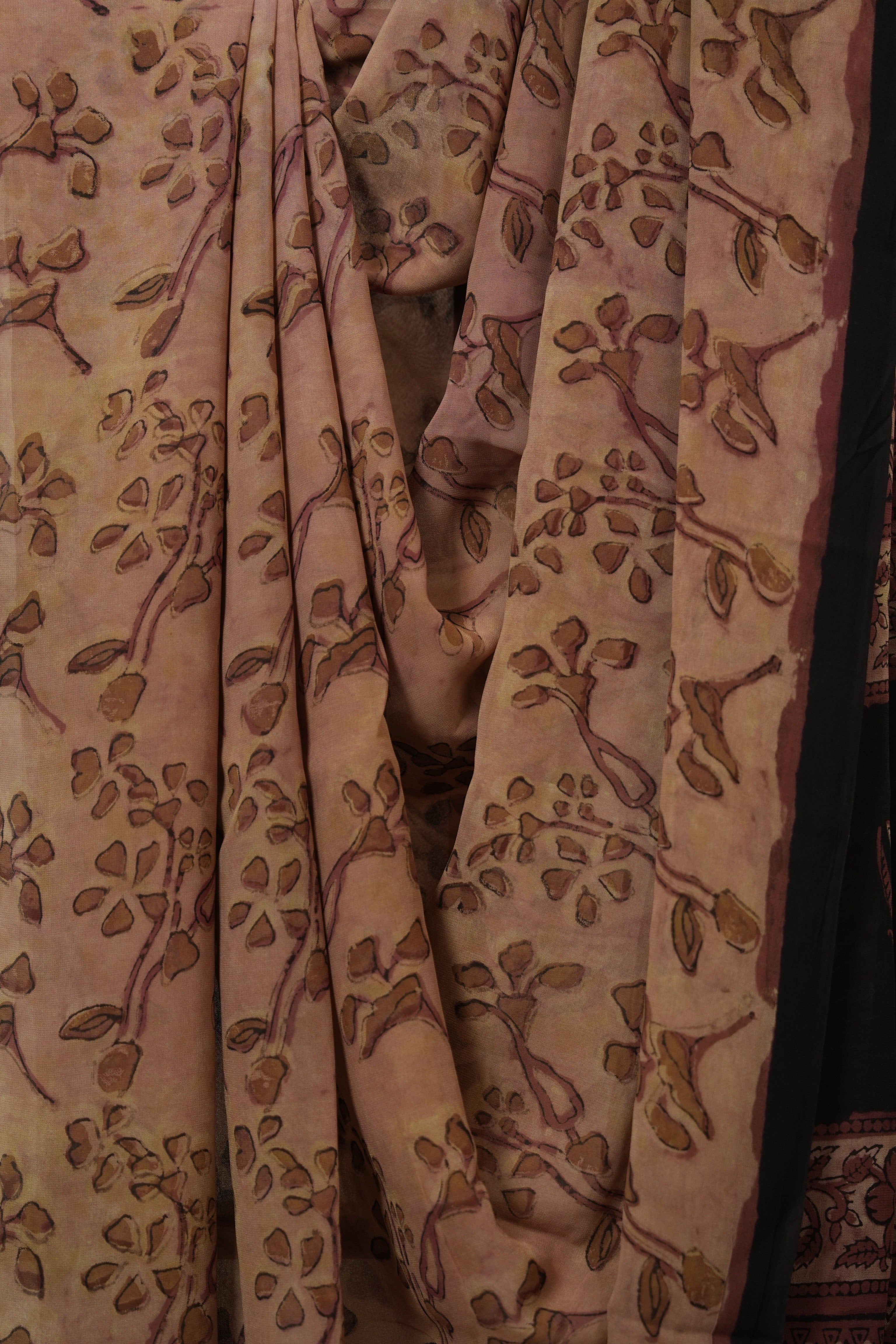 Dusty Peach HBP Georgette Vanaspati Saree - SRDPHGS27