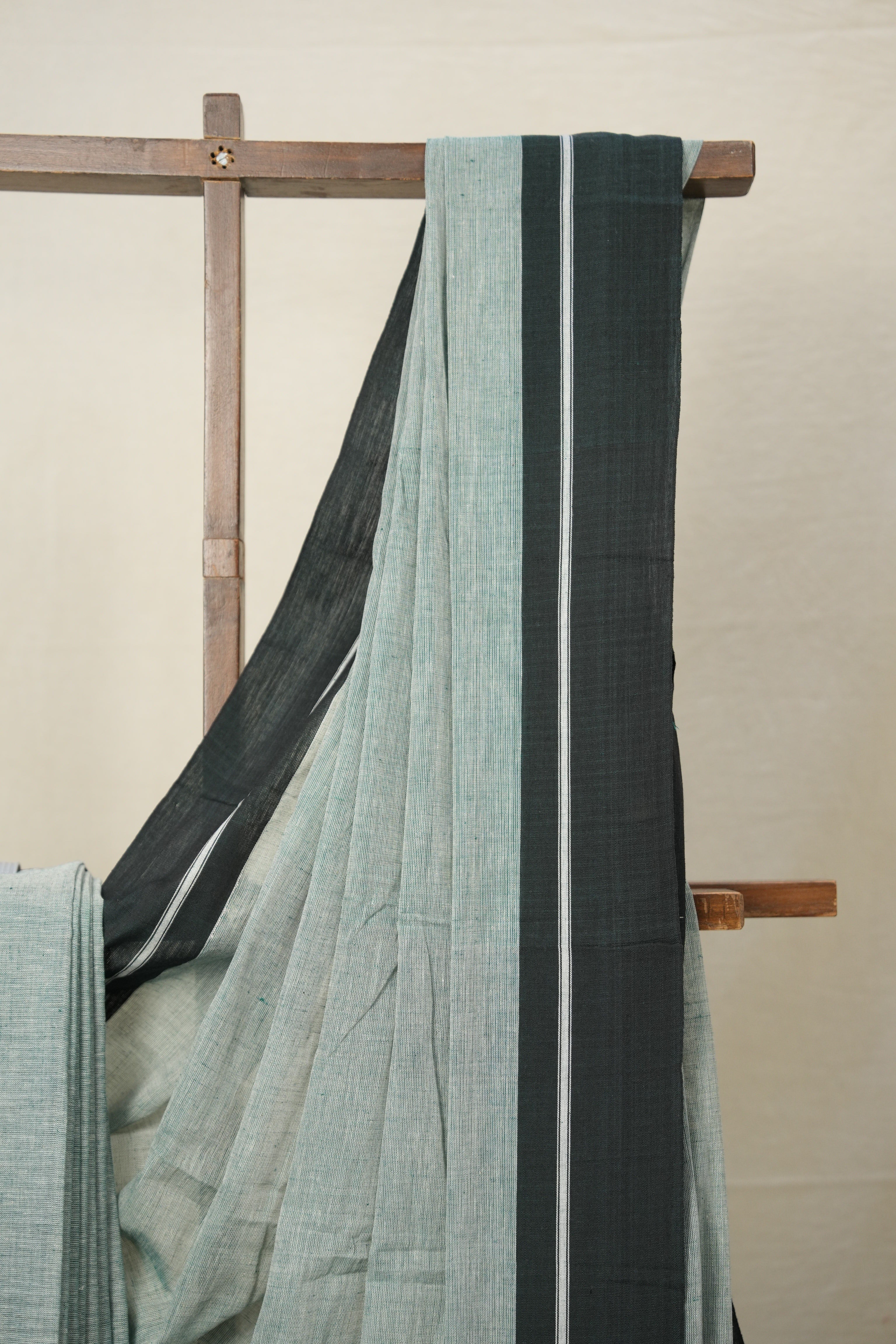 Light Green Cotton Patteda Anchu Saree - SRLGCPAS294