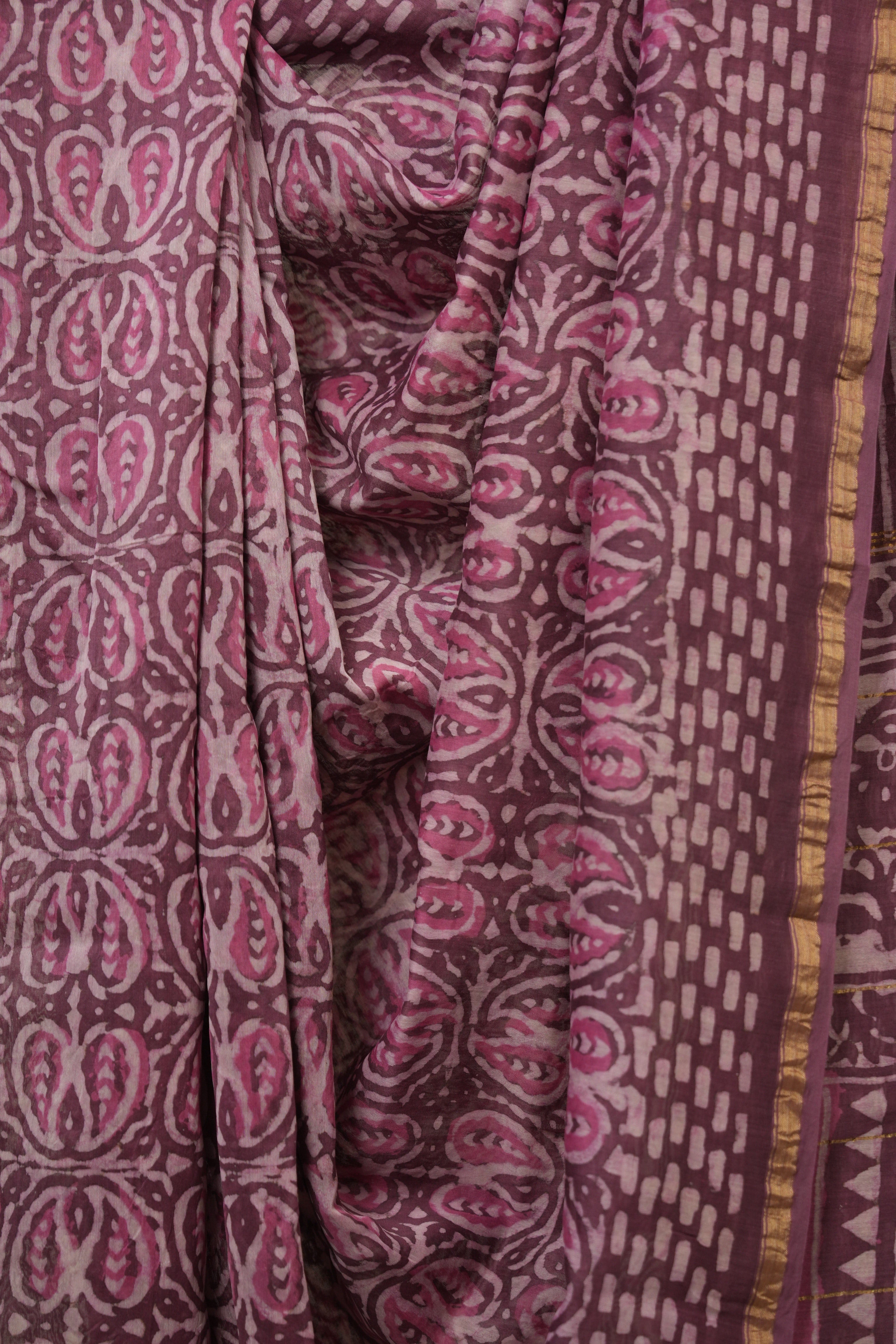 Wine HBP Cotton Silk Saree With Chanderi Border - SRWCSS1654