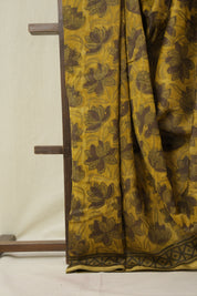Olive Green HBP Cotton Silk Saree With Chanderi Border - SROGCSS1596