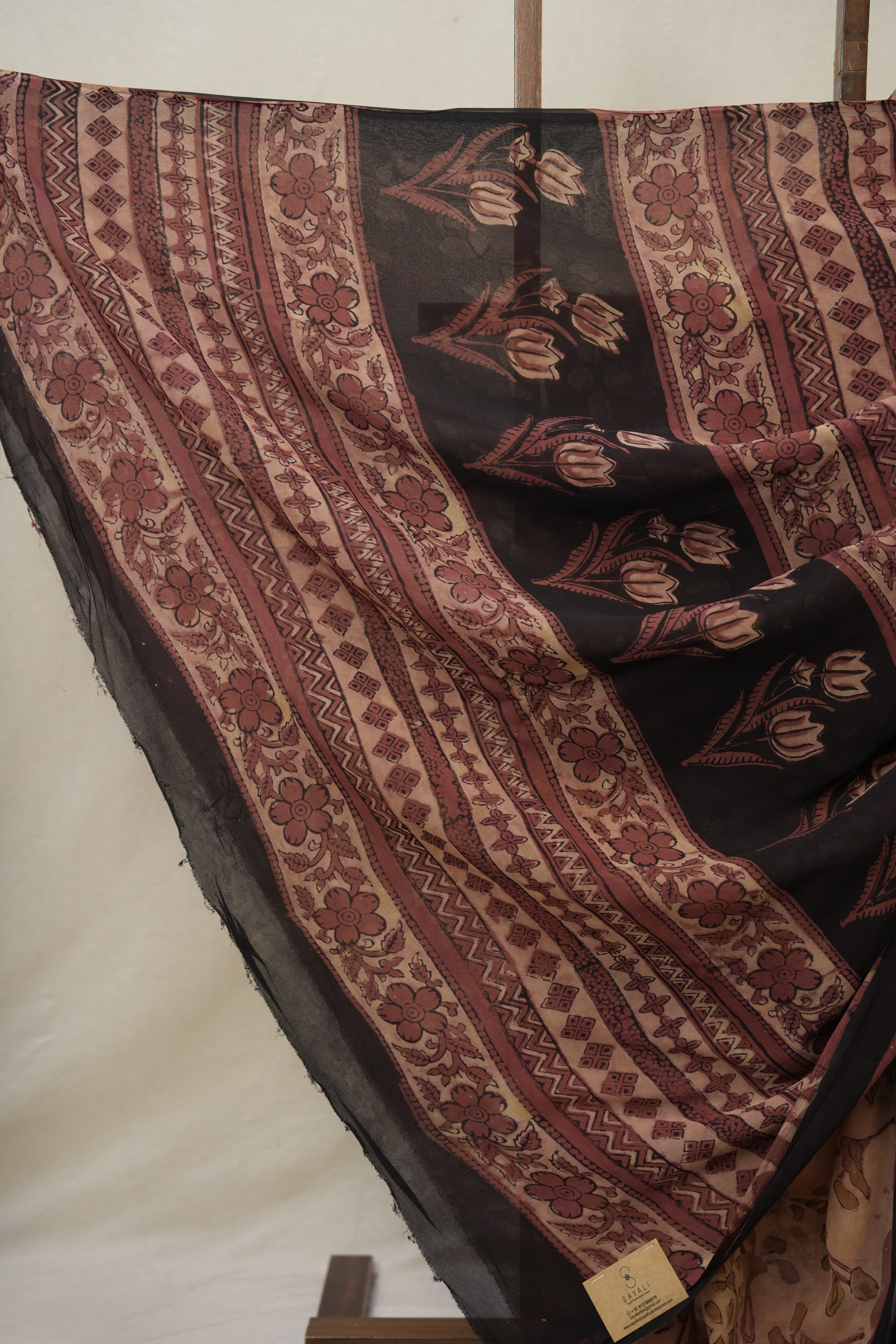 Dusty Peach HBP Georgette Vanaspati Saree - SRDPHGS27