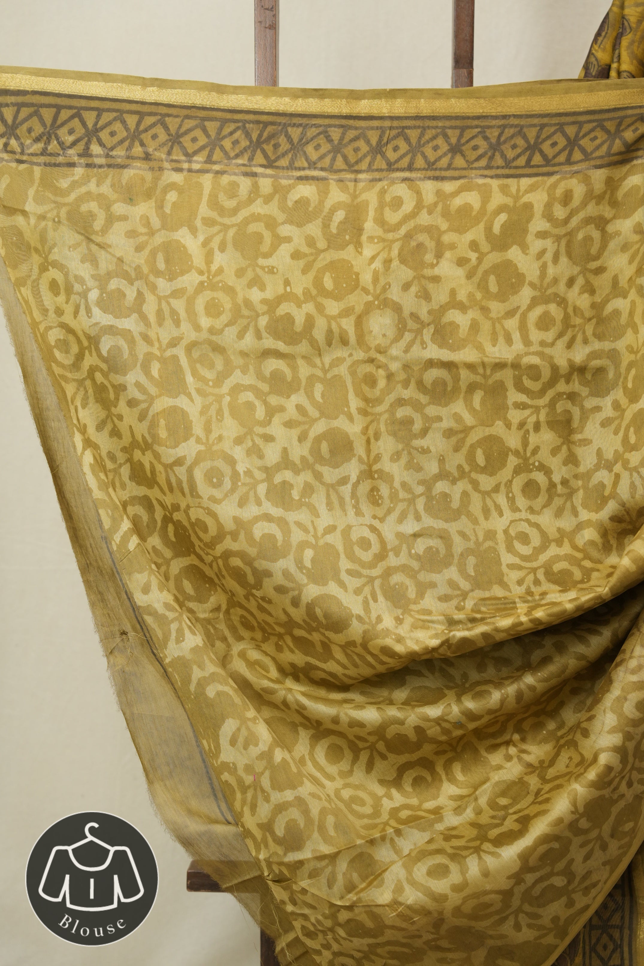Olive Green HBP Cotton Silk Saree With Chanderi Border - SROGCSS1596