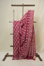 Pink  HBP Cotton Silk Saree With Chanderi Border - SRPCSS1653