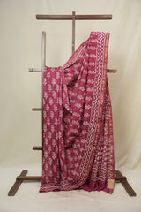 Pink  HBP Cotton Silk Saree With Chanderi Border - SRPCSS1653