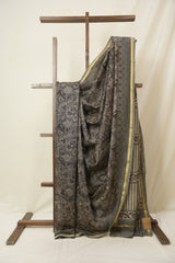 Grey HBP Cotton Silk Saree With Chanderi Border - SRGCSS1597