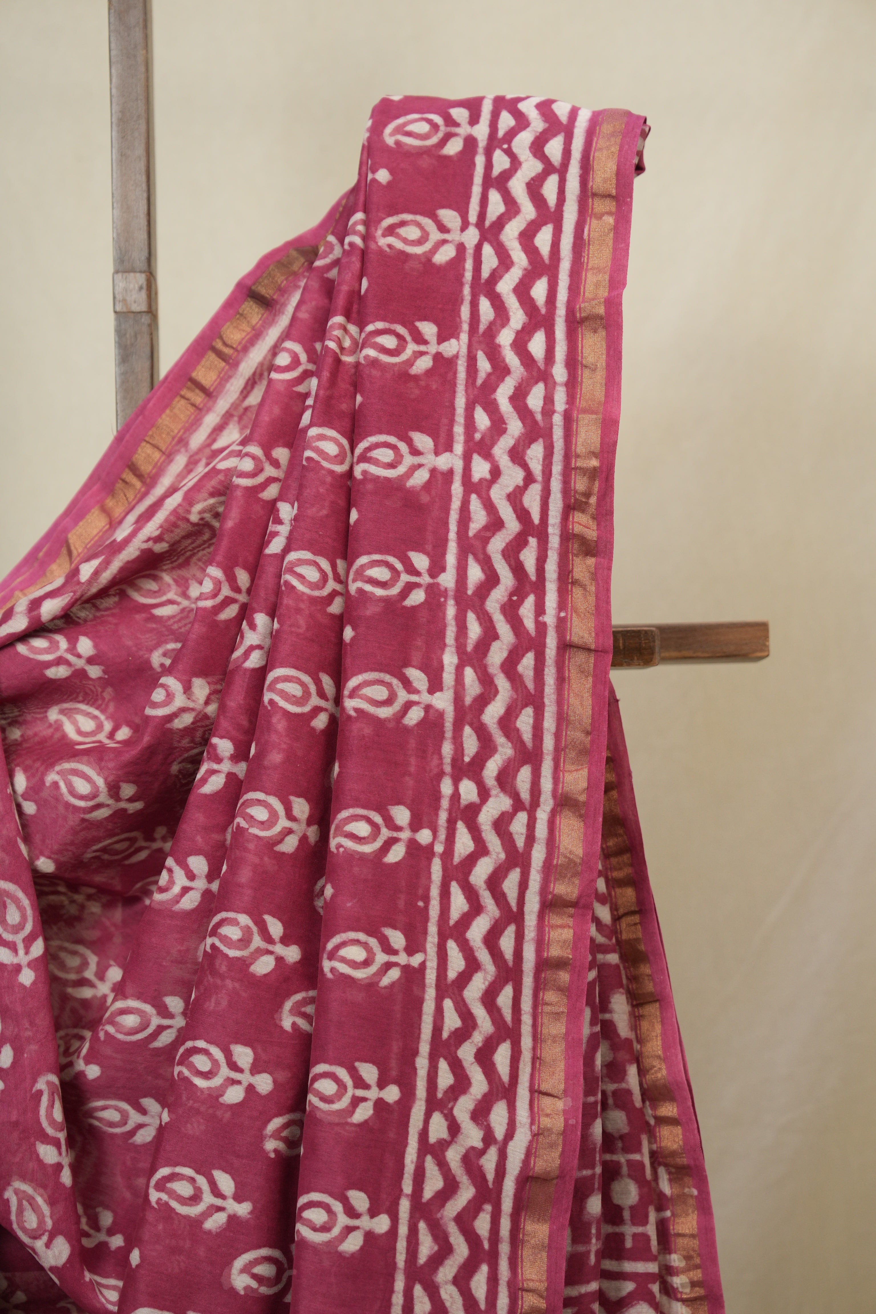 Pink  HBP Cotton Silk Saree With Chanderi Border - SRPCSS1653