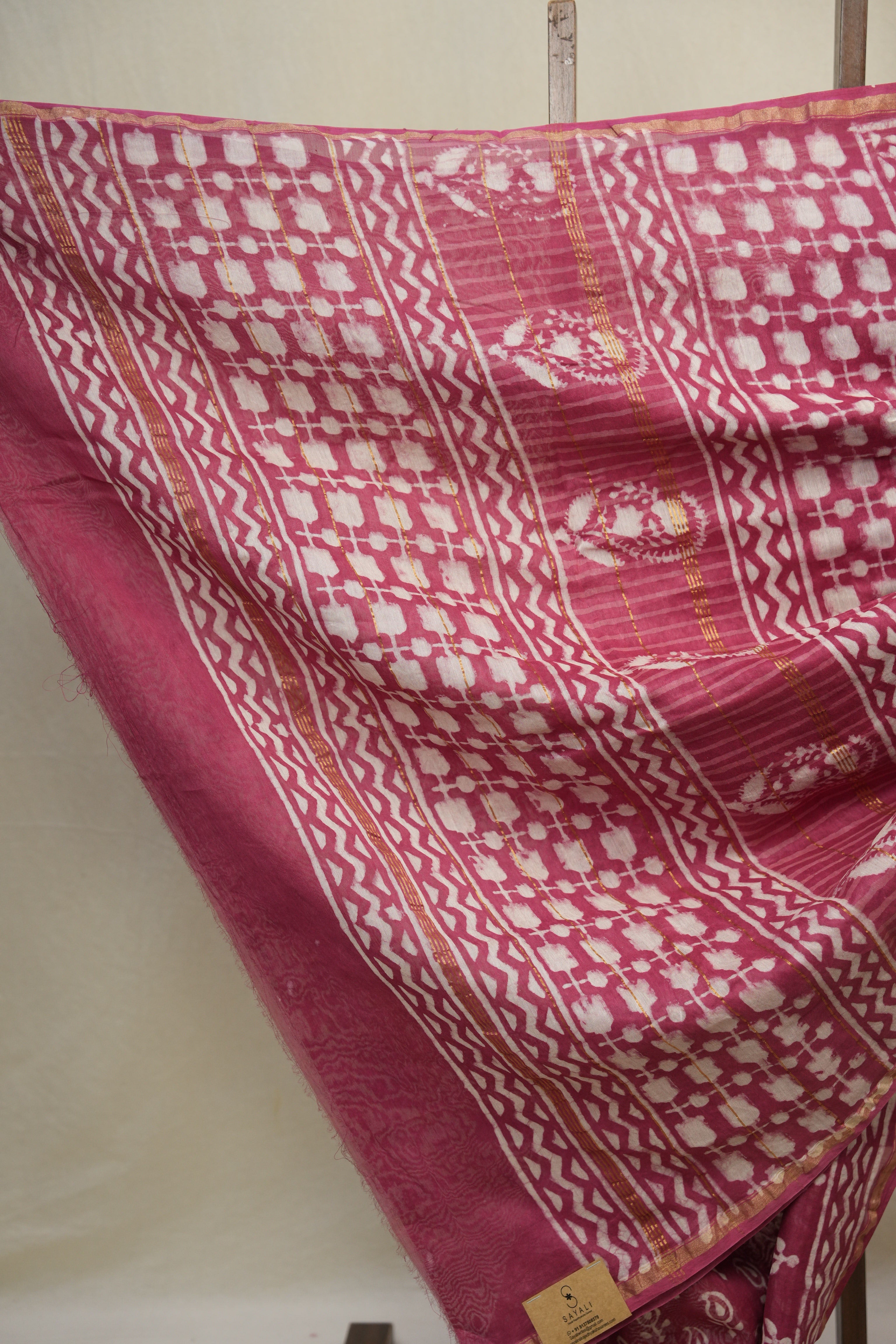 Pink  HBP Cotton Silk Saree With Chanderi Border - SRPCSS1653