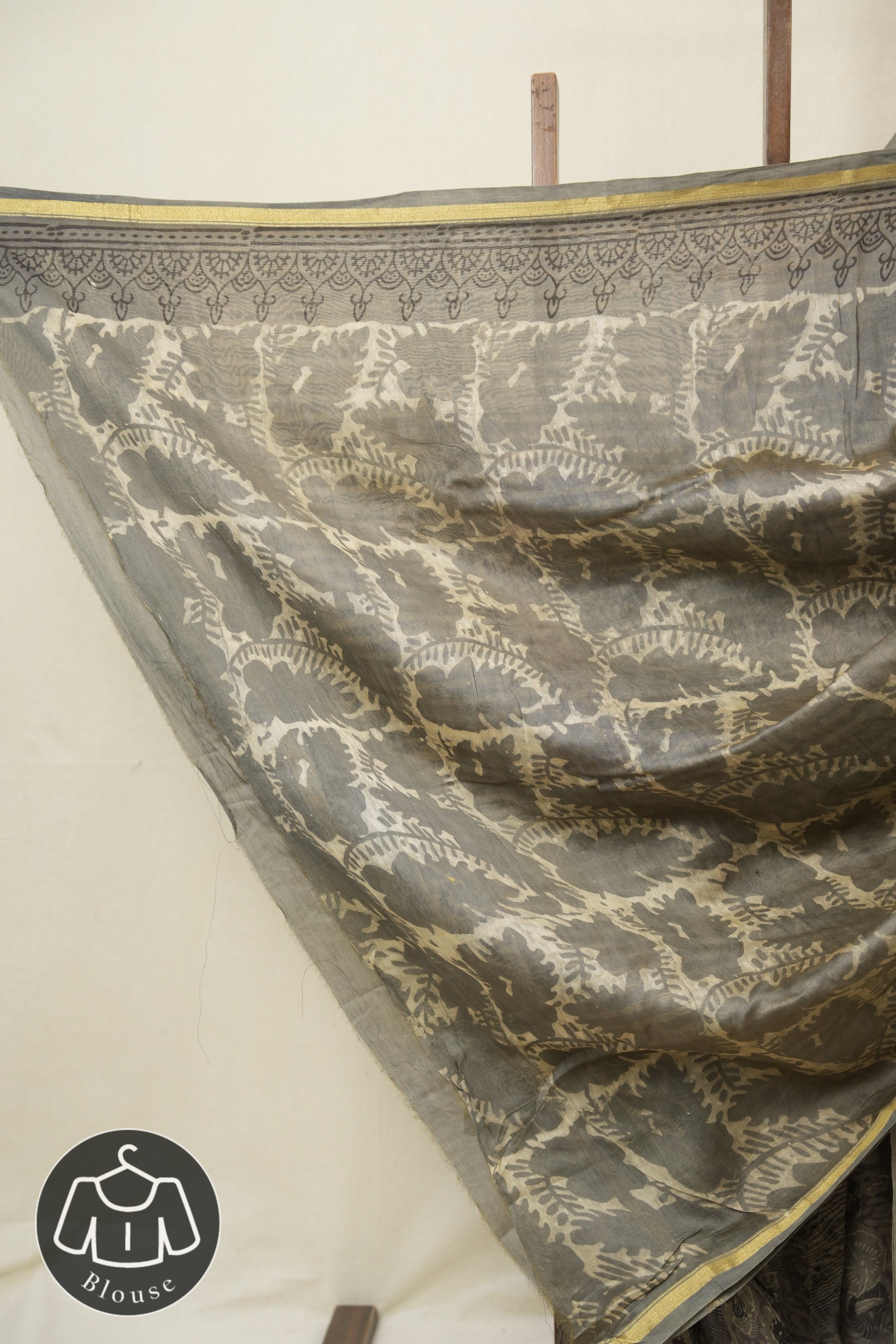 Grey HBP Cotton Silk Saree With Chanderi Border - SRGCSS1597