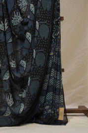 Black Blue HBP Georgette Vanaspati Saree - SRBBHGS26