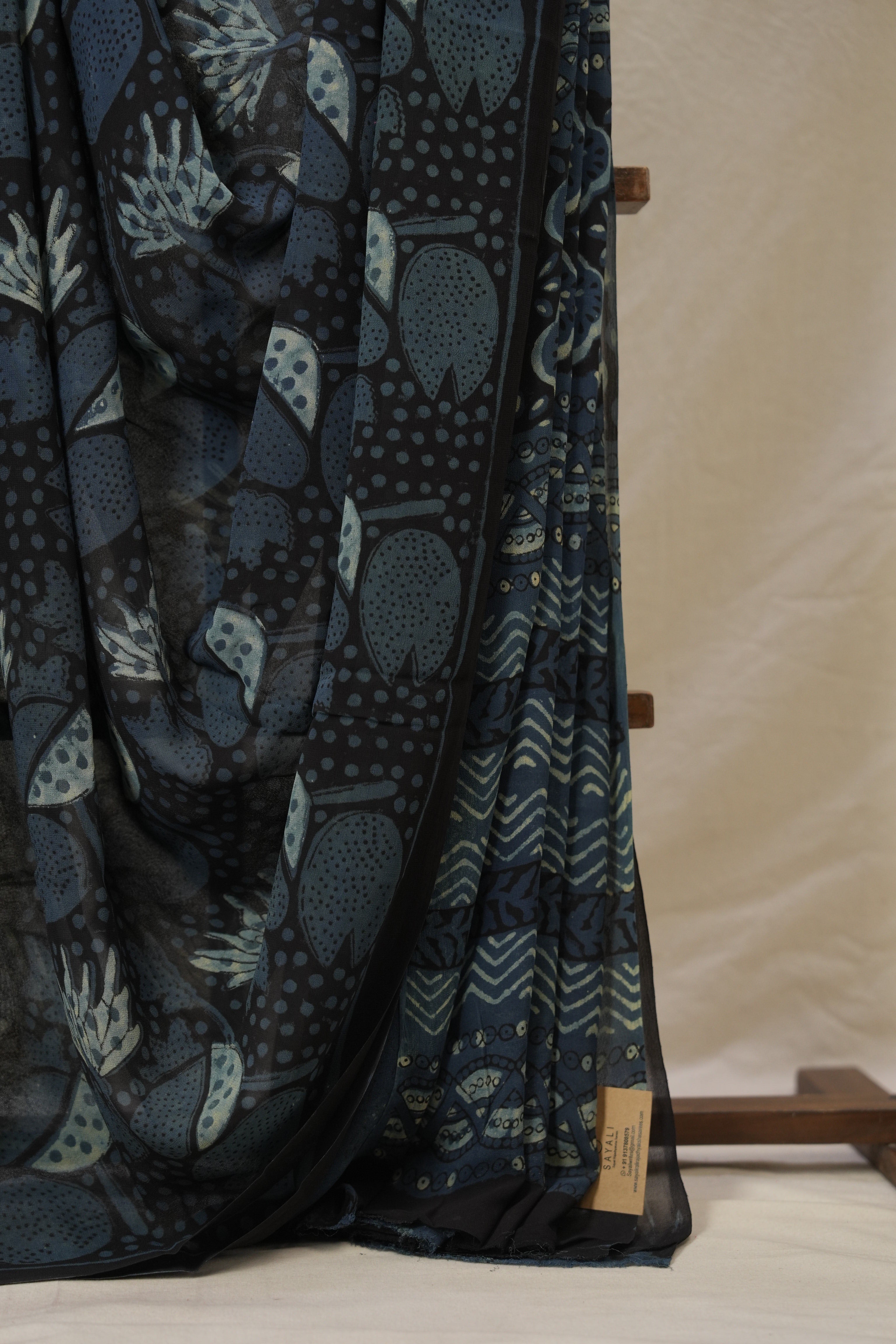 Black Blue HBP Georgette Vanaspati Saree - SRBBHGS26