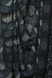 Black Blue HBP Georgette Vanaspati Saree - SRBBHGS26