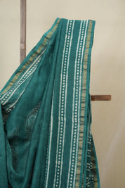 Green  HBP Cotton Silk Saree With Chanderi Border - SRGCSS1652