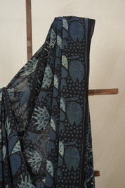 Black Blue HBP Georgette Vanaspati Saree - SRBBHGS26