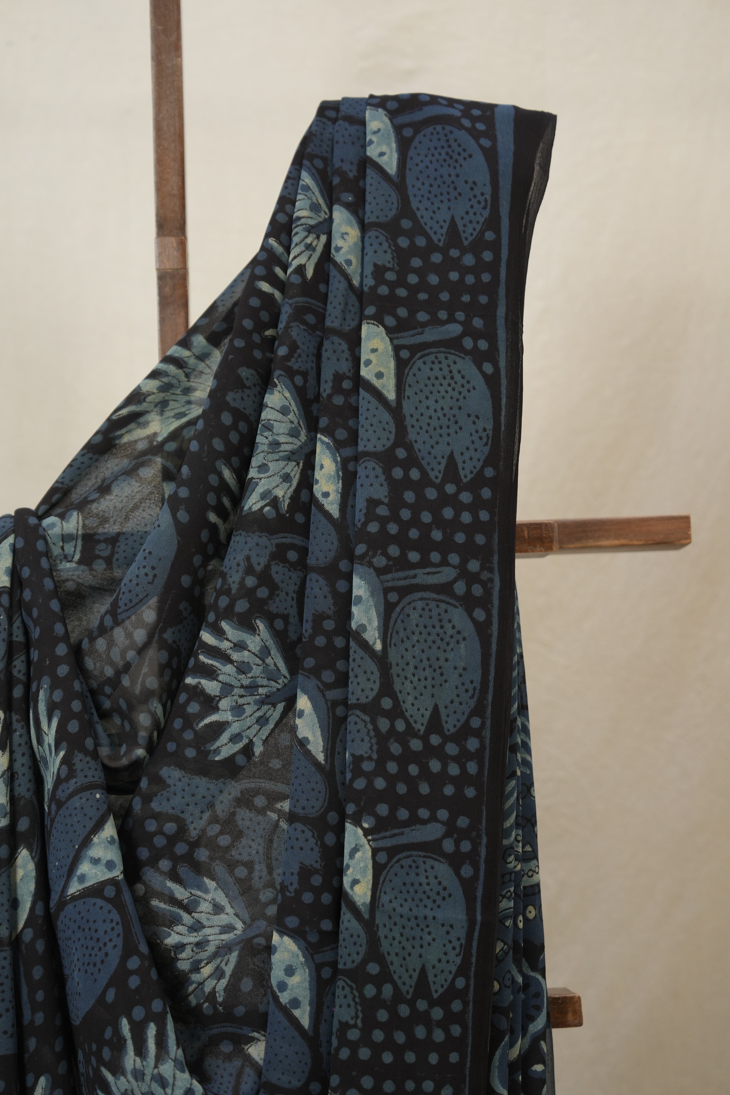 Black Blue HBP Georgette Vanaspati Saree - SRBBHGS26