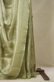 Mint Green Tissue Tussar Silk Saree - SRMGTTSS541
