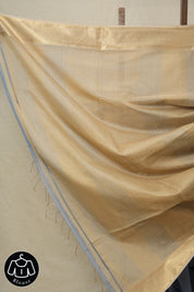 Dusty Blue Silk Maheshwari Saree -SRDBSMS131