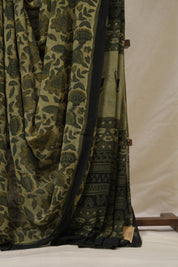 Olive Cream HBP Georgette Vanaspati Saree - SROCHGS25