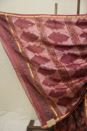 Maroon Brown HBP Cotton Silk Saree With Chanderi Border - SRMBBCSS1594