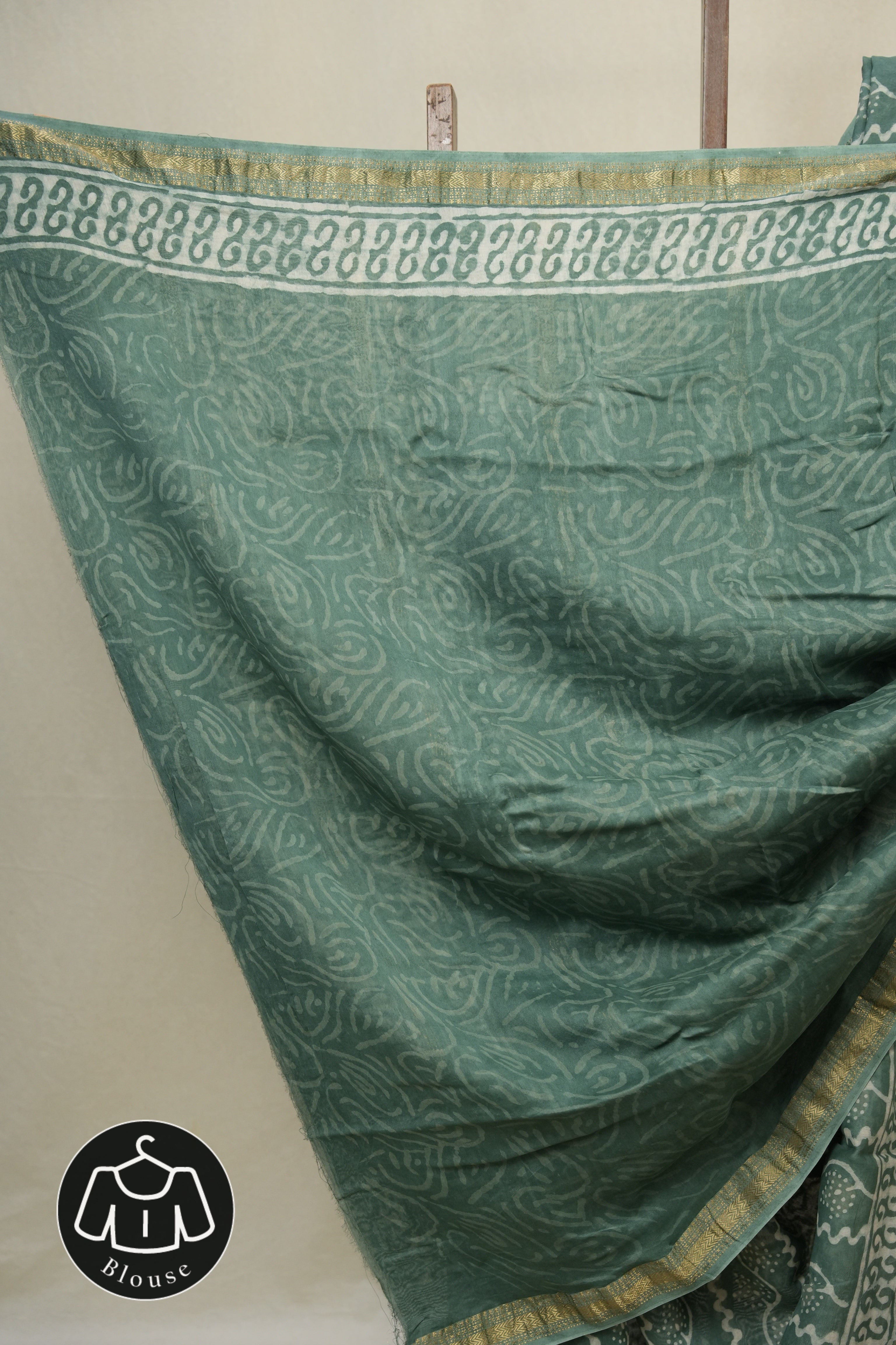 Green HBP Cotton Silk Saree With Maheshwari Border - SRGCSS1645