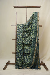 Green HBP Cotton Silk Saree With Maheshwari Border - SRGCSS1644