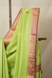 Parrot Green Maheshwari Saree - SRPGMS215EX