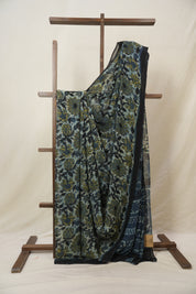 Grey Blue HBP Georgette Vanaspati Saree - SRGBHGS24