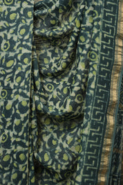 Green HBP Cotton Silk Saree With Maheshwari Border - SRGCSS1644