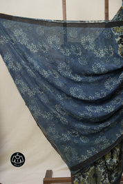 Grey Blue HBP Georgette Vanaspati Saree - SRGBHGS24
