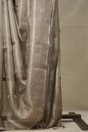 Silver Pink Tissue Tussar Silk Saree - SRSPTTSS542