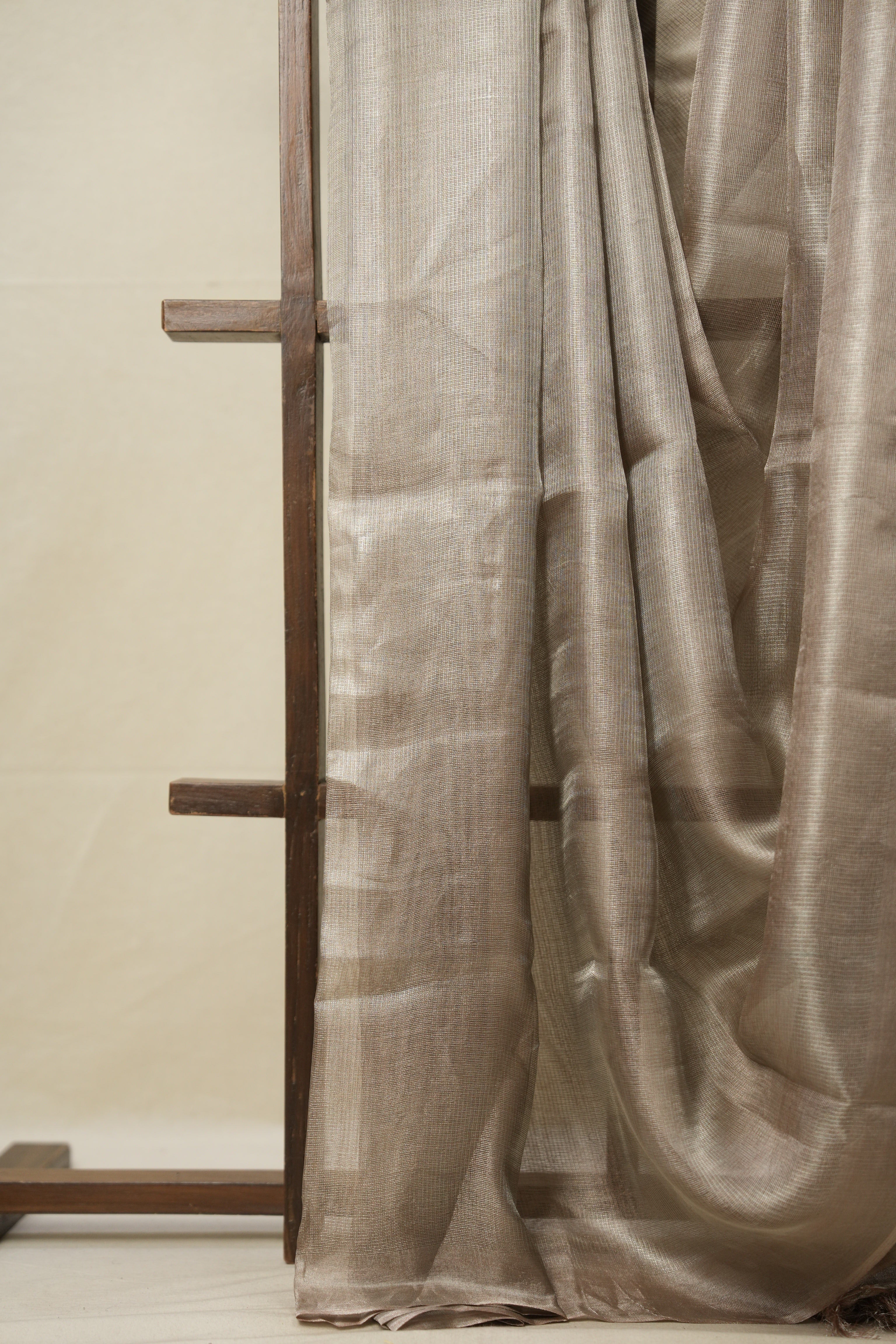 Silver Pink Tissue Tussar Silk Saree - SRSPTTSS542