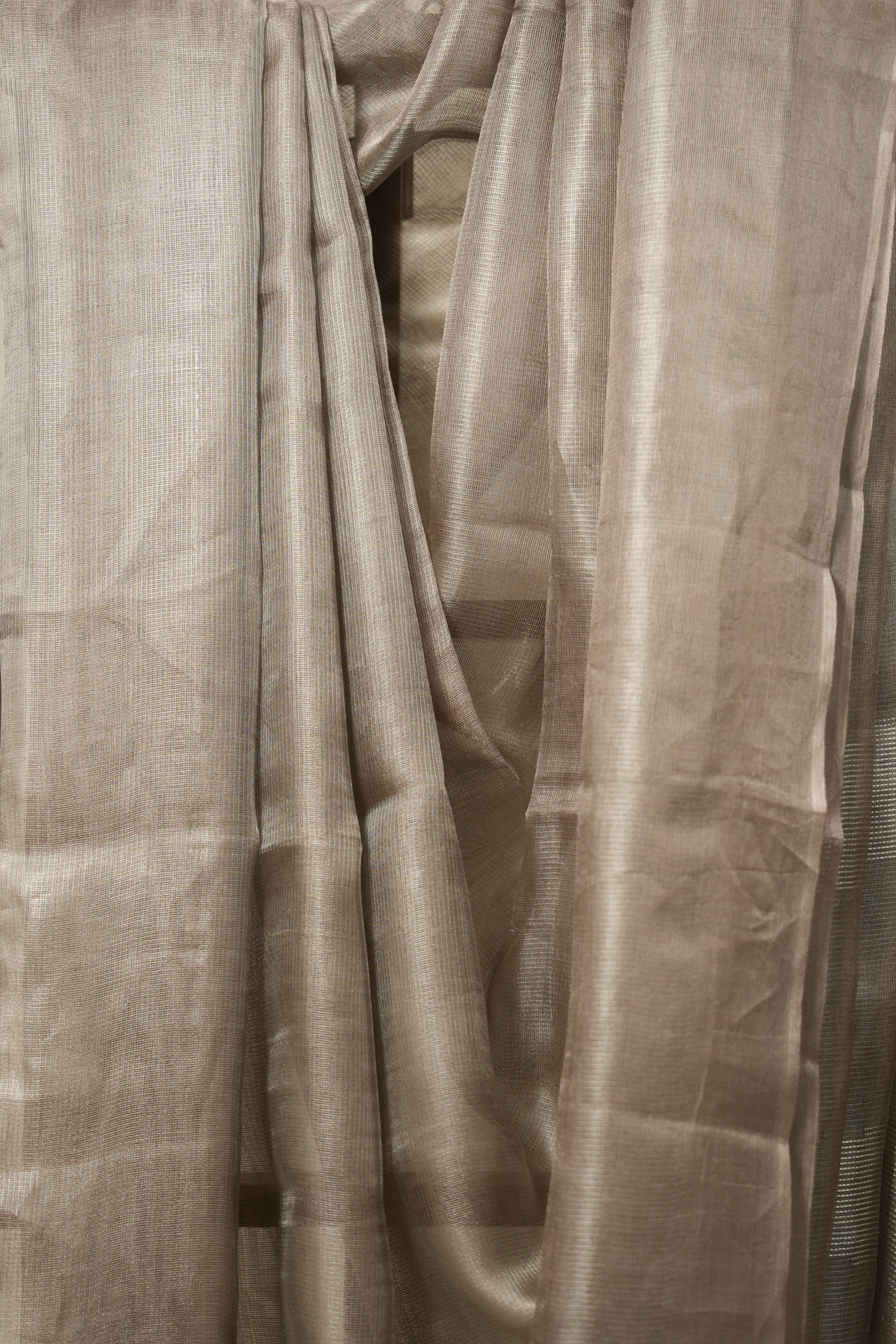 Silver Pink Tissue Tussar Silk Saree - SRSPTTSS542