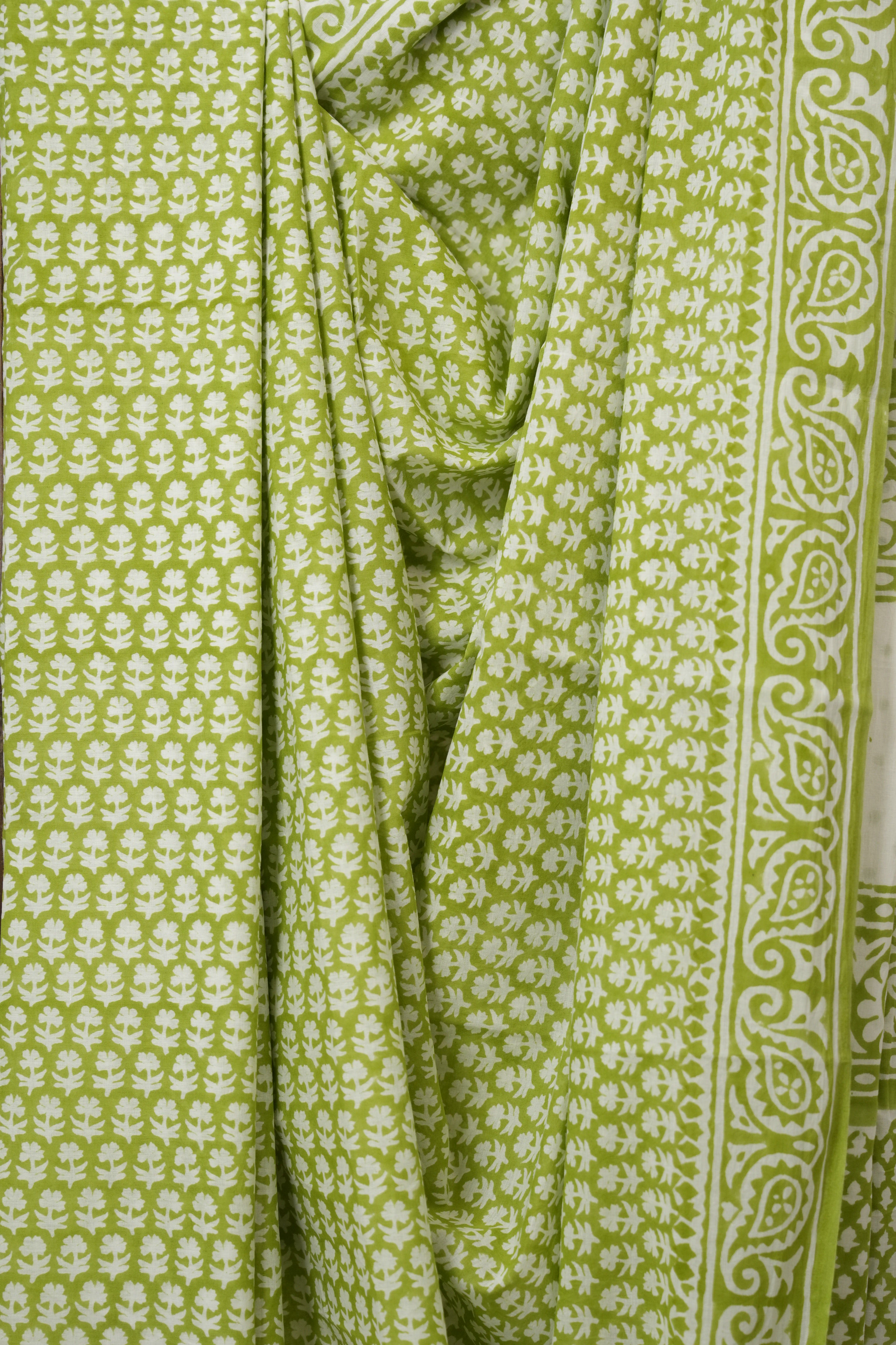 Green HBP Cotton Saree - SRGCS3294